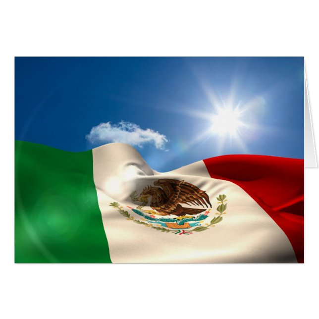 Digitally Generated Mexico Flag Rippling (Front Horizontal)