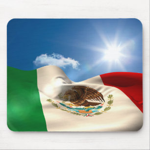 Digitally Generated Mexico Flag Rippling Mouse Pad
