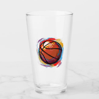 Digitally painted Basketball Design Glass