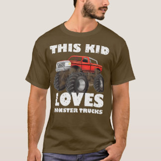 Digitally Painted This Kid Loves Monster Trucks Di T-Shirt