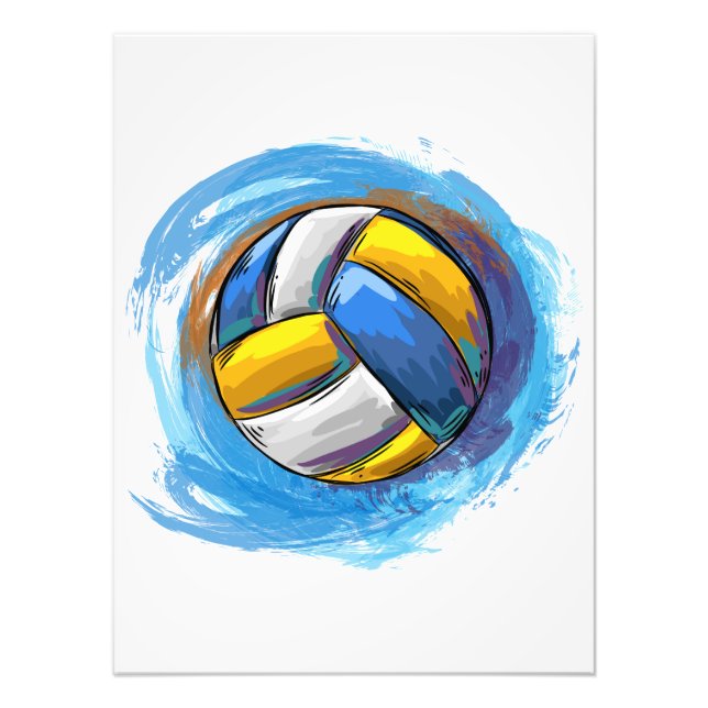 Digitally painted Volleyball Design Photo Print (Front)