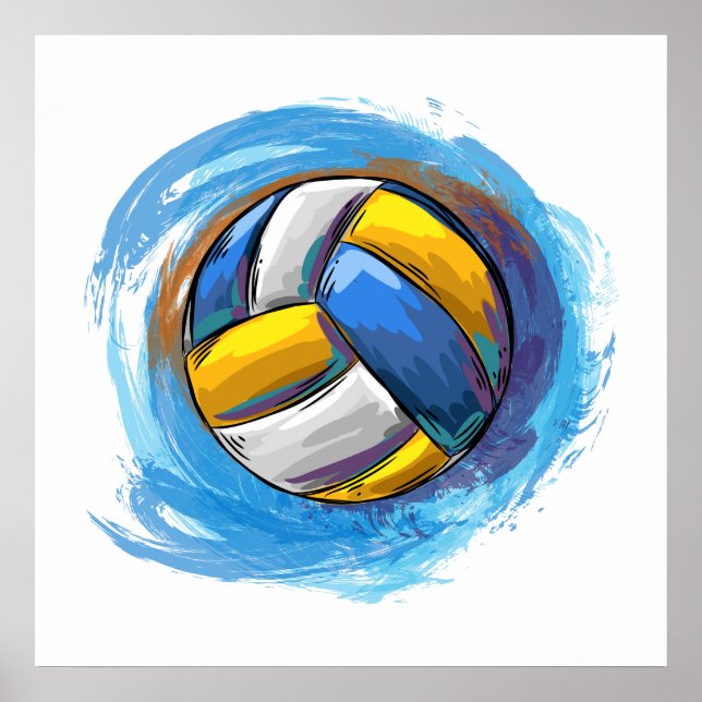 Digitally painted Volleyball Design Poster (Front)
