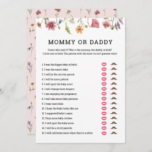 DigitalWildflower Baby Shower Mummy or Daddy Game Invitation