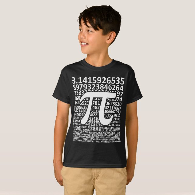 Digits of Pi, Pi Day Math T-Shirt (Front Full)