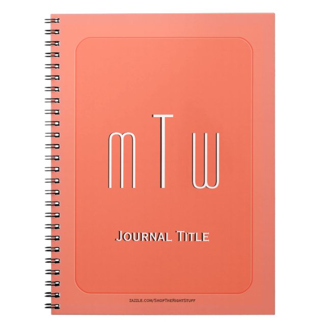 Dignified Monogram - Guava Pink Spiral Notebook (Front)