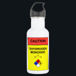 "DIHYDROGEN MONOXIDE"  Caution Lable water bottle<br><div class="desc">Water Bottle with a chemical caution label of "Dihydrogen Monoxide",  a scientific name for common water.</div>