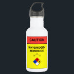 "DIHYDROGEN MONOXIDE"  Caution Lable water bottle<br><div class="desc">Water Bottle with a chemical caution label of "Dihydrogen Monoxide",  a scientific name for common water.</div>