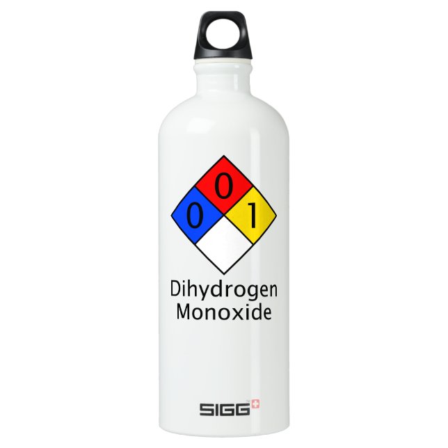 Dihydrogen Monoxide Water Bottle (Front)