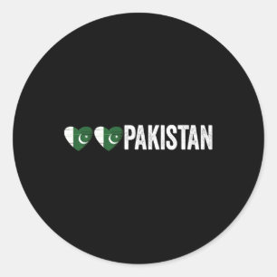 Dil Pakistan Azadi Mubarak Heart Flag Day Proud Ro Classic Round Sticker