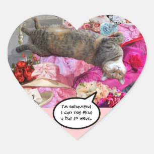 Dilemma of Princess Tatus Cat Heart Sticker