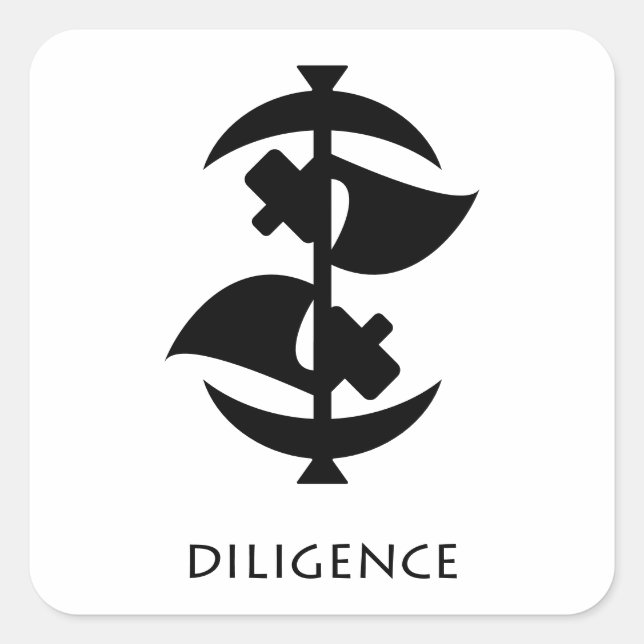 Diligence & Growth Adinkra Symbol Sticker (Front)