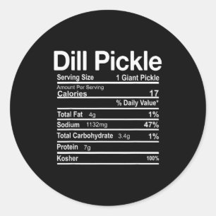 Dill Ckle Nutrition Facts Funny Thanksgiving Chris Classic Round Sticker