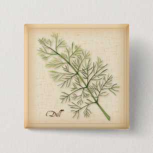 Dill Herb, Dill Weed 15 Cm Square Badge