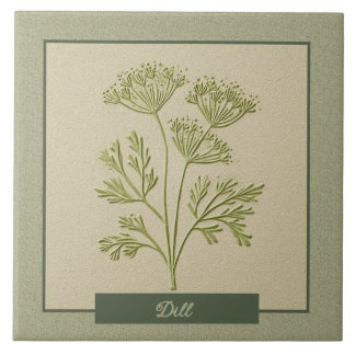 Dill Herb Kitchen Garden Faux Relief Tile