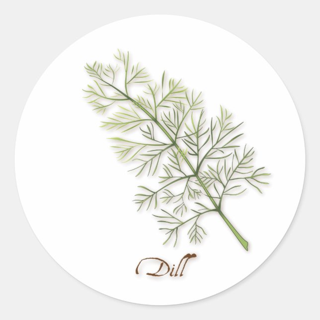 Dill Herb Round Sticker (Front)