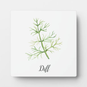 Dill Herb Watercolor Illustration Plaque