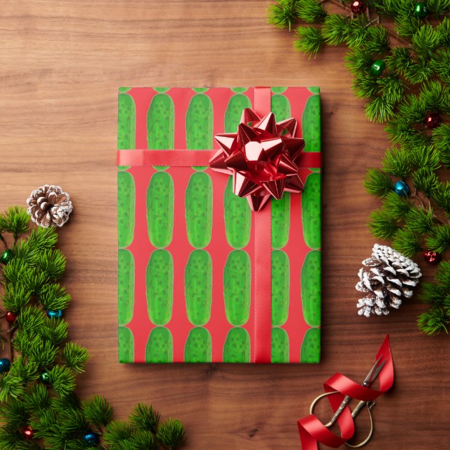 DILL PICKLE CHRISTMAS FUNNY WRAPPING PAPER (Holiday Gift)
