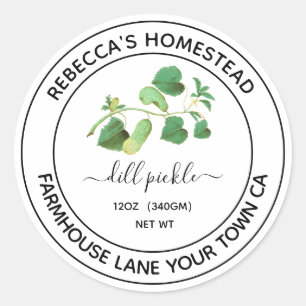 Dill pickle vintage look canning jar label 