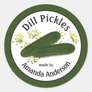 Dill Pickles 3" Classic Round Sticker