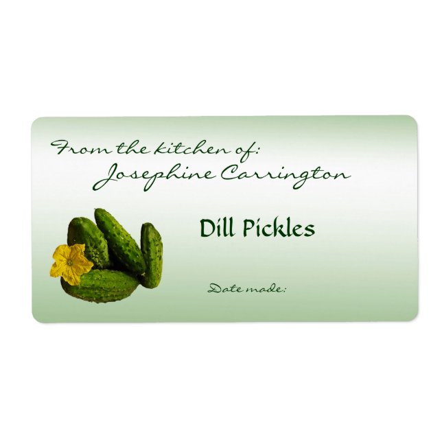 Dill Pickles Canning Labels (Front)