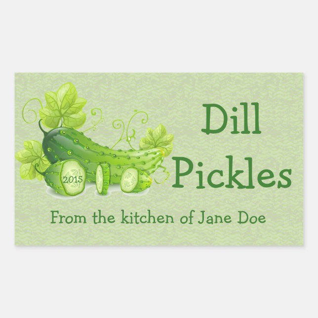 Dill Pickles Design Canning Label (Front)