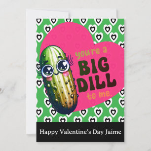 Dill Pickles Hearts Valentines Day Postcard