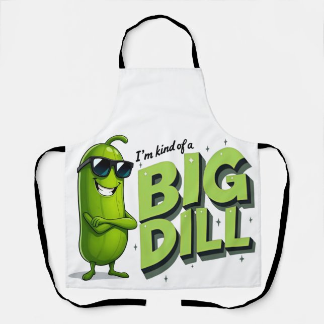 Dill Pickles Lovers Gift - Funny Cartoon Designs Apron (Front)