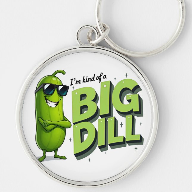Dill Pickles Lovers Gift - Funny Cartoon Designs Key Ring (Front)