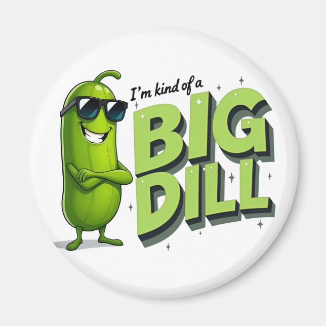 Dill Pickles Lovers Gift - Funny Cartoon Designs Magnet (Front)