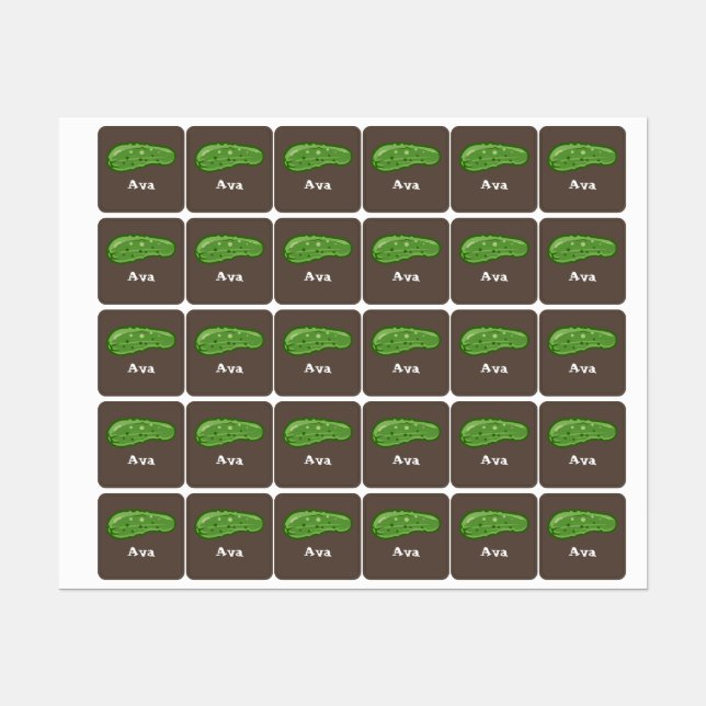 Dill With It Design - Small Square Clothing Label  (Sheet)