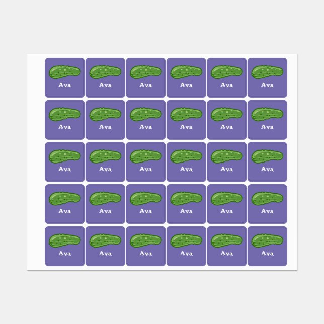 Dill With It Design - Small Square Clothing Label  (Sheet)