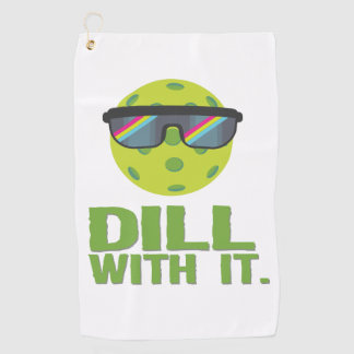 "Dill With It" Funny Pickleball Microfiber Towel