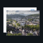 Dillenburg Evening Cityscape Germany Holiday Postcard<br><div class="desc">Aerial view of Oranienstadt Dillenburg a town in Hesse's Giessen region in Germany. Captured from the castle hill with the old town in the foreground,  bathed in lovely evening light. A great souvenir of your trip to Hessen.</div>