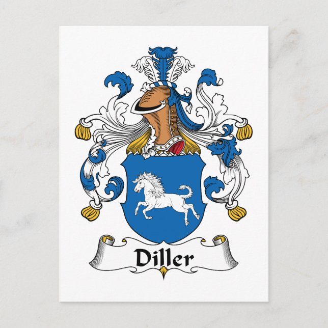Diller Family Crest Postcard (Front)