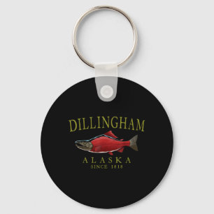 Dillingham Alaska Salmon Fishing Since 1818 Olive Key Ring