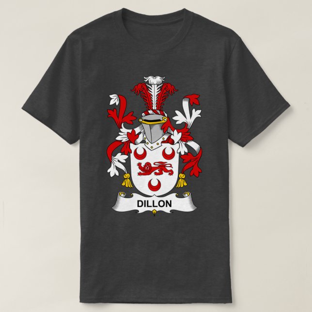 Dillon Coat of Arms Family Crest  T-Shirt (Design Front)