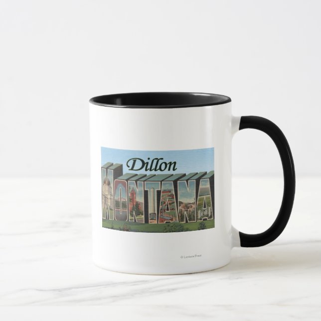 Dillon, Montana - Large Letter Scenes Mug (Right)