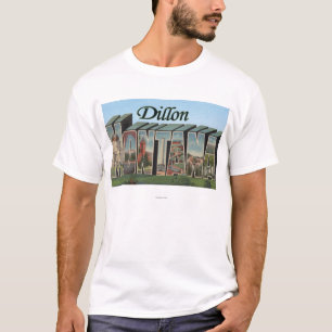 Dillon, Montana - Large Letter Scenes T-Shirt