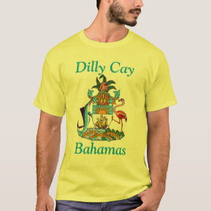 Dilly Cay, Bahamas with Coat of Arms T-Shirt