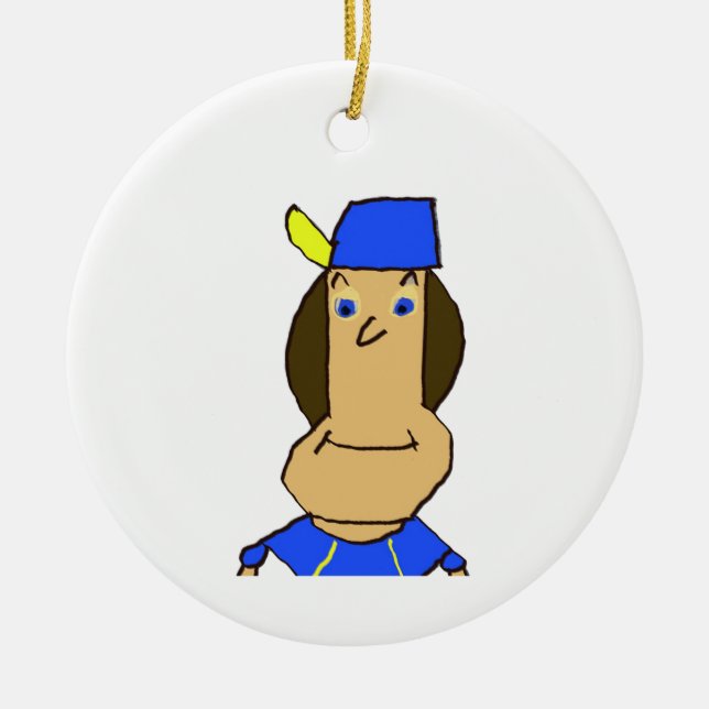 Dilly Ceramic Circle Ornament (Front)