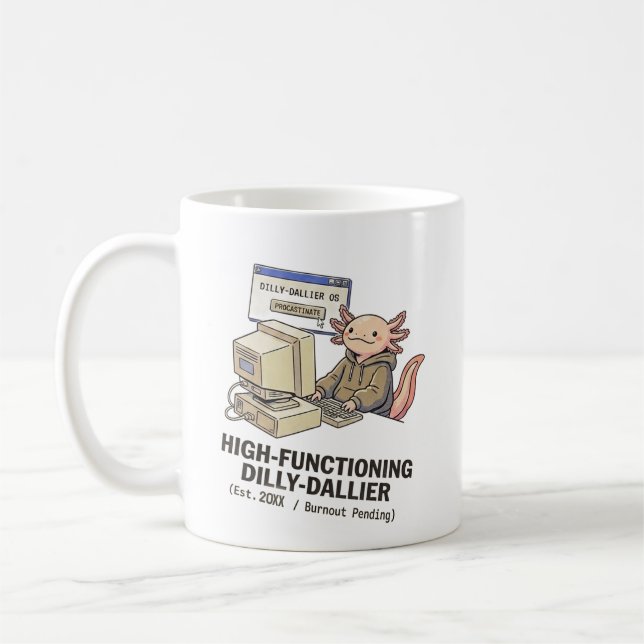 Dilly Dallier Axolotl Mug - Mexican walking fish (Left)