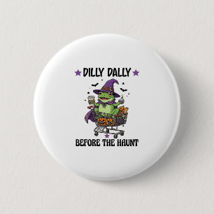 Dilly Dally Before Haunt Frog Halloween Shopping C 6 Cm Round Badge