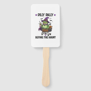 Dilly Dally Before Haunt Frog Halloween Shopping C Hand Fan