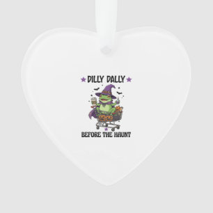 Dilly Dally Before Haunt Frog Halloween Shopping C Ornament