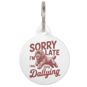 Dilly Dally Newfoundland Puppy Pet Tag