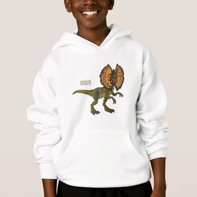 Dilophosaurus cartoon illustration (Front)