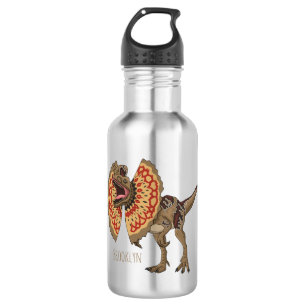 Dilophosaurus cartoon illustration 532 ml water bottle
