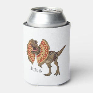Dilophosaurus cartoon illustration  can cooler
