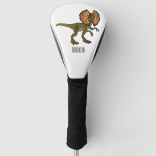 Dilophosaurus cartoon illustration golf head cover