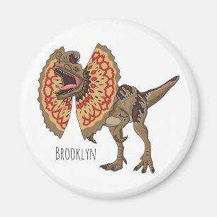 Dilophosaurus cartoon illustration magnet